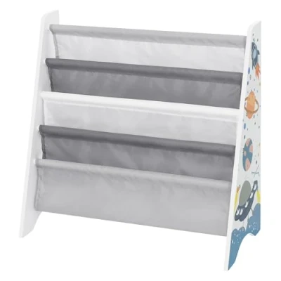 Afbeelding van Kinderrek motief met 4 hangplanken wit gemaakt van hout Joyz