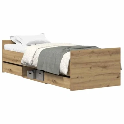 Afbeelding van vidaXL Bedframe zonder matras spaanplaat artisanaal eikenkleurig