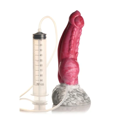 Afbeelding van XR Brands Resurrector Phoenix Spuitende Siliconen Dildo Rood/Wit Lengte: 23 cm Diameter: 4,1