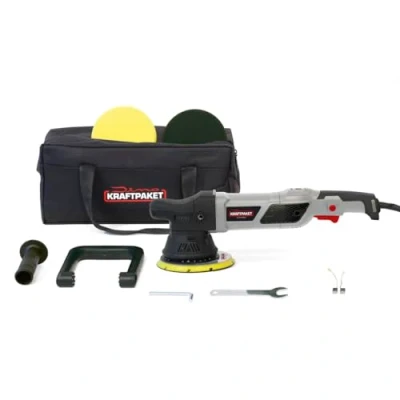 Afbeelding van Dino Kraftpaket, 15 950 W, excentrische polijstmachine, 12 traps, met LCD display en geheugenfunctie, set polijstspons, polijstschijf, tas voor auto, boot, XL HUB