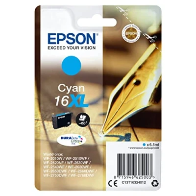 Afbeelding van Epson 16XL (C13T16324012) Inktcartridge Cyaan Hoge capaciteit