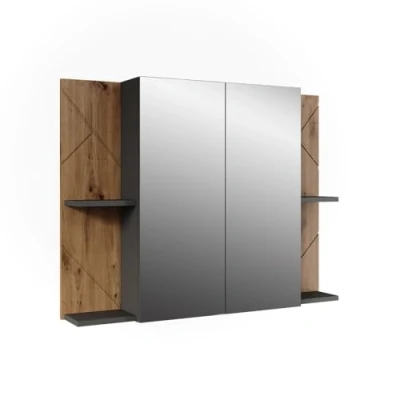 Afbeelding van Vicco IrmaBadkamer spiegelkast 100 x 75 cm met 2 deuren Antraciet/Artisan