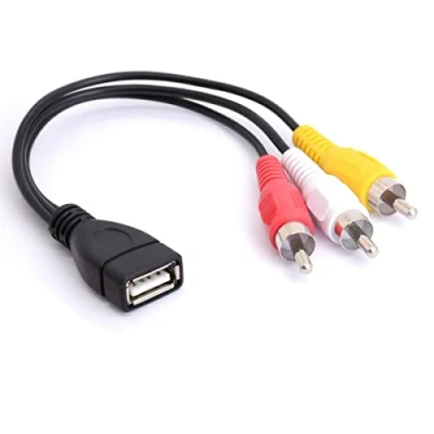 Afbeelding van Tomost USB naar 3 RCA 2.0 female 3RCA mannelijke video AV camcorder kabel adapter voor TV PC DVD (20 cm)
