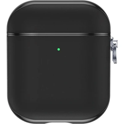 Afbeelding van Valenta AirPods Hoesje Leer Snap Gen 1 2 Zwart