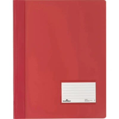 Afbeelding van Durable DURALUX 268003 Snelhechtmap Rood DIN A4+ Etiketvenster (90 x 57 mm), Scheurbescherming, Binnentas (achterkant)