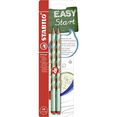 Afbeelding van STABILO EASYgraph S Pastel potlood, HB, 3,15 mm, blister van 2 stuks, voor rechtshandigen, groen potlood