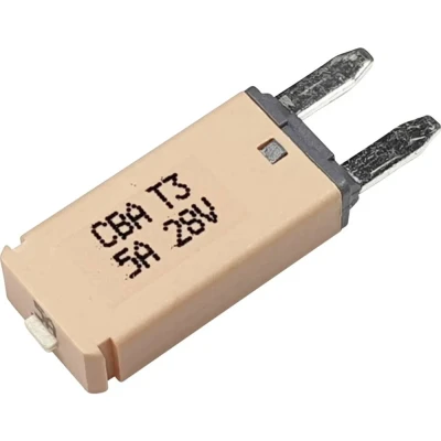 Afbeelding van Hansor Circuit Breaker Mini, type 3. Manual Reset, 5A CBA3 Series Zekeringautomaat standaard vlakzekering 5 A Lichtbruin 1 stuk(s)