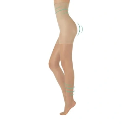 Afbeelding van CALZITALY Corrigerende panty met hoge taille, compressie, 8 mm/hg, ontspannende lichaams en beencontrole, vormende S, M, L, XL, XXL, 3XL, 4XL 20 denier zwart, naturel Italiaanse kousen