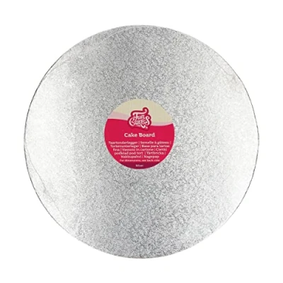 Afbeelding van FunCakes Cake Board Rond Zilver Ø33 cm Taartonderlegger Taartkarton