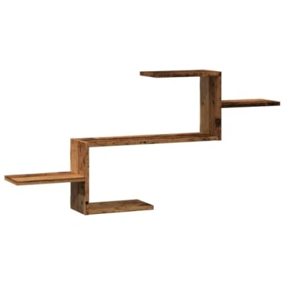 Afbeelding van vidaXL Wandschap 104x15x49 cm bewerkt hout oud houtkleurig