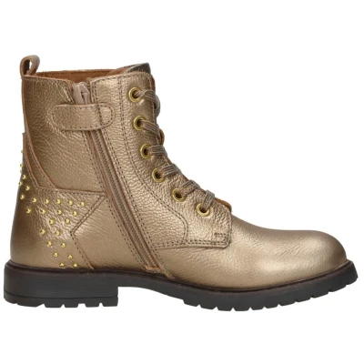 Afbeelding van Keq Veterschoen hoog Goudkleur Maat 35