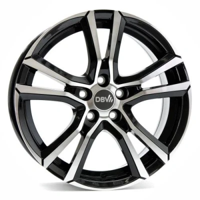 Afbeelding van DBV 5 gat 16duim 100mm lichtmetalen Velg Andorra mattschwarz Front poliert 36353