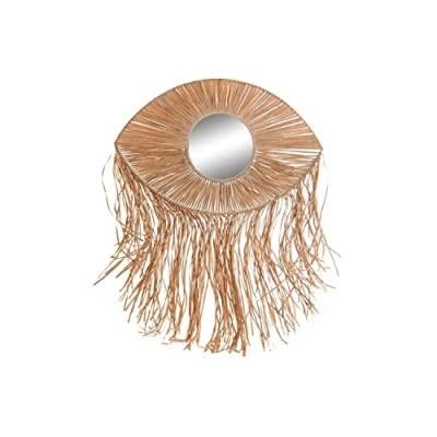 Afbeelding van Wandspiegel DKD Home Decor 61 x 6 80 cm Ijzer Natuurlijke Vezel Bali