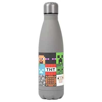 Afbeelding van Minecraft Roestvrijstalen waterfles grijze maffia karakters videogame kinderwaterfles 550ml geschenken officiële Merchandise
