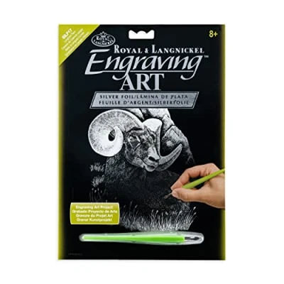 Afbeelding van Royal &amp; Langnickel SILF17 Kunstgravure, zilverkleurig, maat A4, Rem met lange hoorns