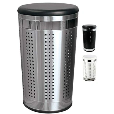 Afbeelding van MSV Wasmand Dubai rvs metaal zwarte deksel 46 liter compartiment 35 x 60 cm