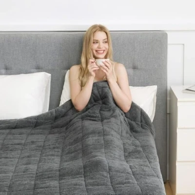 Afbeelding van Good Nite Verzwaringsdeken, 8 kg, zware slaapdeken, voor volwassenen, grijs, 150 x 200 cm, pluizige verzwaarde deken