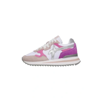 Afbeelding van W6YZ YAK Sneakers laag, Dames, Maat: 38, Fuchsie Leer en textiel