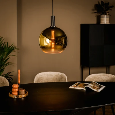 Afbeelding van Justine hanglamp ø30 cm glas goud