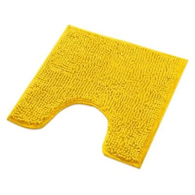 Afbeelding van Badmat Geel Badkamer Tapijt kan gecombineerd worden tot een set Antislip &amp; Maschinewasbaar Toiletmat 45x45cm MET WC Uitsparing