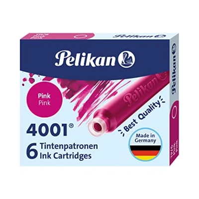 Image de Pelikan Encre 4001 Boîte de 10 Etuis 6 Cartouche d&#039;encre TP/6 Rose