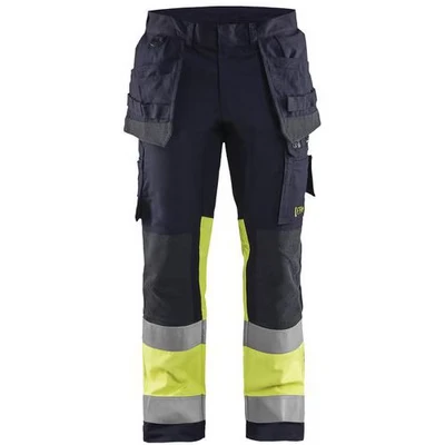 Image de Pantalon multinormes inhérent stretch marine/jaune fluorescent