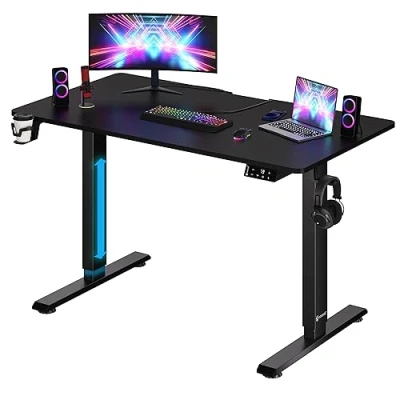 Afbeelding van Bureau In hoogte verstelbaar Zwart 110x60x73 118cm