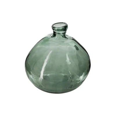 Afbeelding van Atmosphera bloemenvaas Genua Organische bol fles vorm groen transparant glas H22 x D21 cm