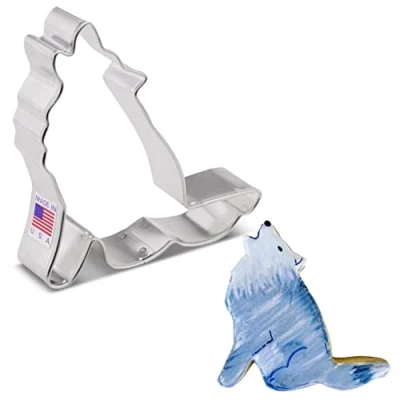 Afbeelding van Ann Clark Cookie Cutters Uitsteekvorm met huilende wolf, 10,16 cm
