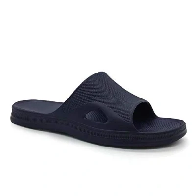Afbeelding van HEVA Pantoffels voor heren met open teen, badkamer, strand, binnen, donkerblauw marineblauw