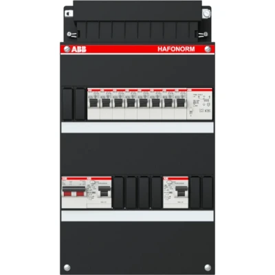 Afbeelding van HAF Hafonorm Installatiekast 8x achter 2x 30mA + T Hoofdschakelaar,