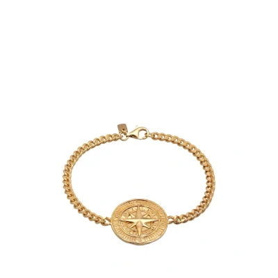 Afbeelding van Kuzzoi Kompass Maritim Maskulin Massiv Armband, Heren, Maat: 19, Gold