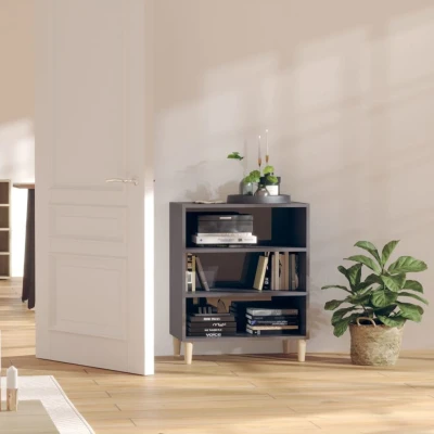 Afbeelding van Dressoir 57x35x70 cm spaanplaat hoogglans grijs