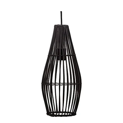 Afbeelding van Pauleen Timber Love hanglamp van rotan, zwart