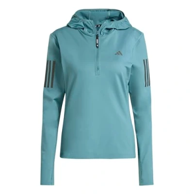 Afbeelding van adidas Performance Own The Run Winterized Hoodie Met Halve Rits Dames Groen 2XS