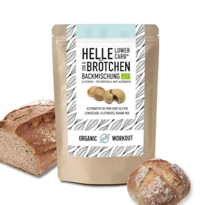 Afbeelding van Broodmix van licht koolstof, 350 g, met zuurdesem, biologisch, veganistisch, glutenvrij, eiwitrijk boerenbrood, graanvrij voedsel, Organic Workout