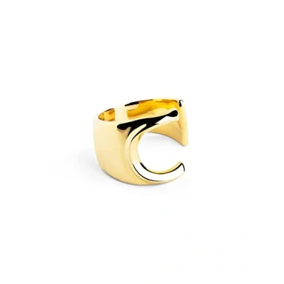 Afbeelding van Singularu Personalized Letter Signet Oorbellen, Dames, Maat: One Size, Letra c oro