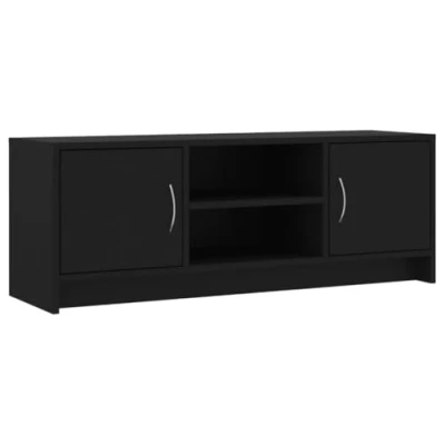 Afbeelding van Tv meubel 102x30x37,5 cm bewerkt hout zwart