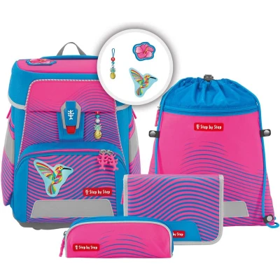 Afbeelding van Step by Spaceset 5TLG Schooltas set voor kinderen, Maat: One Size, Kolibri kaja