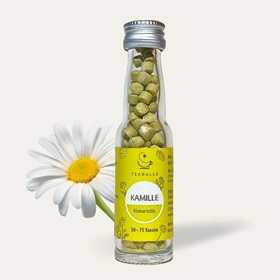 Afbeelding van TEABALLS Kamille, natuurlijke kleur (1 x 12 g) ca. 150 theeballen Voor 30 75 kopjes thee 100% puur plantaardig Bekend: DING van het jaar