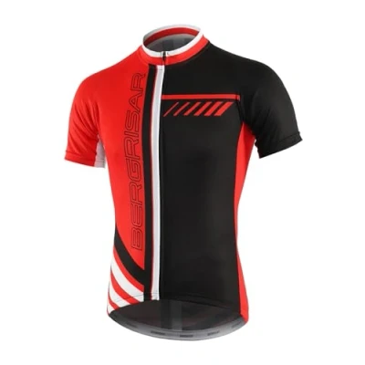 Afbeelding van BERGRISAR Fietsshirt voor heren, ademend, sneldrogend, fietskleding, mountainbike, met korte mouwen, jersey