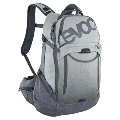 Afbeelding van EVOC Trail PRO Beschermende rugzak voor dagtochten en trailriding fietsrugzak met LITESHIELD Plus rugbeschermer, extra licht, 3L bubble compartiment, maat L/XL, steengrijs, Stone Carbon Grey,, Grey, tas