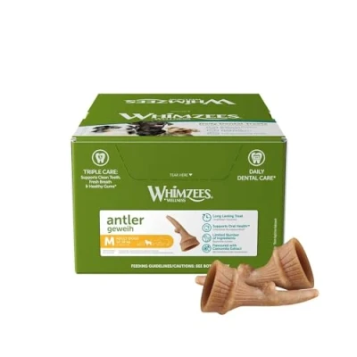 Afbeelding van Whimzees Antler M Kauwsnacks Hond 9,5cm 66st (doos)