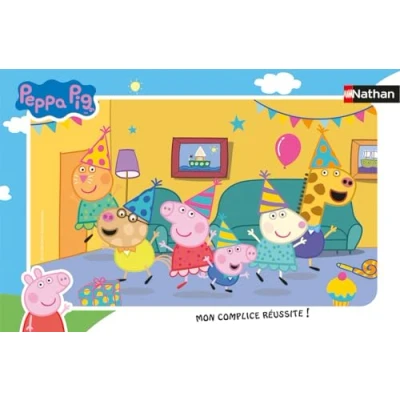 Afbeelding van Nathan Kinderpuzzel 15 delige lijst Peppa Pig verjaardag meisje of jongen vanaf 3 jaar hoogwaardige puzzel dik en duurzaam karton dagelijks 12001093
