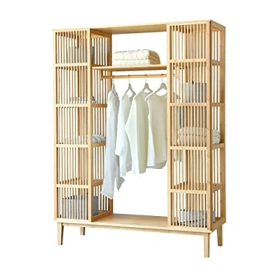 Afbeelding van Kledingkast Hudiksvall bamboe 185x140x45 cm open kast