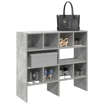 Afbeelding van vidaXL Schoenenrekken 2 st stapelbaar 89,5x30x40 cm betongrijs