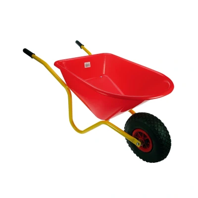 Afbeelding van Kinderkruiwagen rood geel