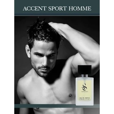 Afbeelding van ACCENT SPORT HEREN SANGADO, parfum voor heren, 8 10 uur, langdurig, luxe geur, aromatische houtsoorten, fijne Franse essences, extra geconcentreerd (parfumwater), sensueel, verfijnd, 50 ml spray