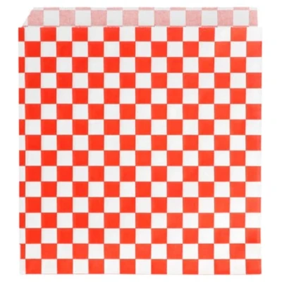 Afbeelding van Vetvrij snackzakje rood wit blok 16 bij 16,5 cm Inhoud: 500 stuks