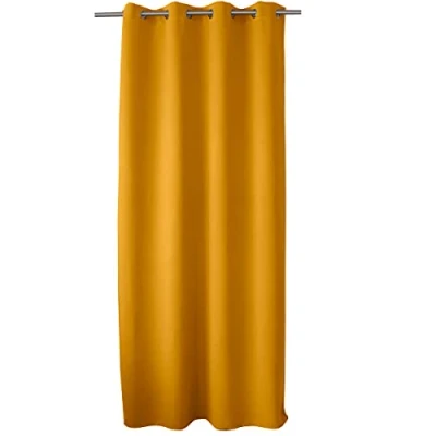 Image de ED Enjoy Home Rideau Occultant avec Œillets argentés, Jaune Moutarde, 140x240cm, 100% Polyester, Tissu Certifié OEKO TEX, Collection Réglisse
